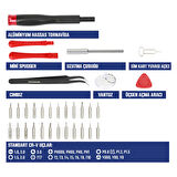 WORKPRO WP200541 32 Parça CR-V Hassas Elektronikçi/Telefoncu Profesyonel Onarım Seti 