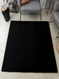 Tappeto Rex Tavşanı Dekoratif Post Peluş Halı Siyah (Tüy Yüksekliği 22 mm)