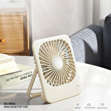 Mini Slım Fan Masaüstü Hız Kademeli Şarjlı 2000 Mah Fan Ayarlanabilir Serinletici