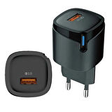 ULTRA KALİTELİ OC-3.0 18W HIZLI ŞARJ ADAPTÖRÜ(AKILLI ÇİP/LED IŞIK/1M TYPE-C KABLO)