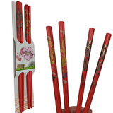 Chopstick Yemek Çubuğu Haşi Kırmızı 2 Çift Orijinal Desenli