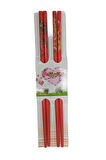Chopstick Yemek Çubuğu Haşi Kırmızı 2 Çift Orijinal Desenli