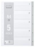 Kraf 1005 PP Ayraç A4 1-5 Rakam Seperatör