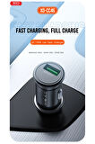 CC46 Araç Şarj Cihazı Lightning, 18W Hızlı Şarj, 12V-24V, USB-A, Aşırı Isınma ve Kısa Devre Koruması