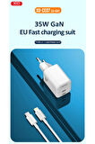 Hızlı Şarj Adaptörü CE07|GaN|1 Type-C Kablo|35WMax|Akım Korumalı|Tablet,Notebook,Cep Telefonu,Konsol