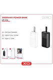 Xo 2.1a Fast Hızlı Çift Usb Çıkışlı Type-c Girişli 30000 Mah Taşınabilir Şarj Aleti Powerbank Pr199