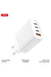 CE23 Çoklu Hızlı Şarj Adaptörü,4 Cihaza Kadar Şarj,3 Type-C 1 Usb-A,65W Max Power,Akım Korumalı