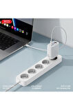 CE23 Çoklu Hızlı Şarj Adaptörü,4 Cihaza Kadar Şarj,3 Type-C 1 Usb-A,65W Max Power,Akım Korumalı