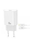 Hızlı Şarj Adaptörü CE25|Lightning Kablo|25W Max Power|Akım Korumalı|Hızlı Şarj Çip|Tablet,Notebook