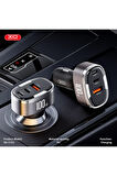 100W Araç Hızlı Şarj Adaptörü CC61,Dijital Ekran|Hızlı Şarj,1x USB-C,1x USB-A,1x Lightning