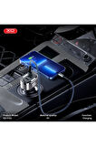 100W Araç Hızlı Şarj Adaptörü CC61,Dijital Ekran|Hızlı Şarj,1x USB-C,1x USB-A,1x Lightning