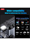 CC62 Araç Hızlı Şarj Cihazı,104W,Type-C 65W Hızlı Şarj,Lightning Kablo,Type-C-Usb Giriş,Siyah