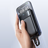 MCDODO MC 0231 10 000 MAH 33W ŞARJ GÖSTERGELİ ÇİFT KABLOLU POWERBANK- SİYAH