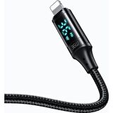 Mcdodo CA-1030 36W Pd TypeC İphone Dijital Ekranlı Hızlı Data Şarj Kablo 1.2Mt-Siyah