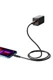 Mcdodo CA-1590 TypeC İphone 36w Data Ve Şarj Kablo Siyah-1.2M
