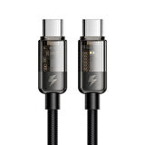 MCDODO CA-2840 TYPE-C TO TYPE-C 100W LED IŞIKLI POWER OFF HIZLI DATA ŞARJ KABLOSU 1.2M - SİYAH
