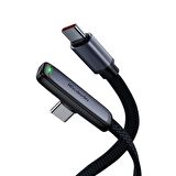 Mcdodo CA-3360 Type-C to Type-C Açılı Hızlı Şarj & Data Kablosu 1.2m - Siyah