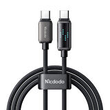 MCDODO CA-4250 100W USB-C TO USB-C  ŞARJ HIZ GÖSTERGELİ ŞARJ VE DATA KABLOSU- 1.2 M SİYAH