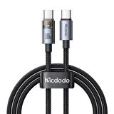 MCDODO CA-5580 TYPE-C TO TYPE-C 100W 1.2M ŞEFFAF KABLO Şarj ışıklı