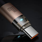 MCDODO CA-5581 TYPE-C TO TYPE-C 100W 1.2M ŞEFFAF KABLO Şarj Işıklı