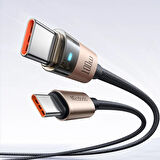 MCDODO CA-5581 TYPE-C TO TYPE-C 100W 1.2M ŞEFFAF KABLO Şarj Işıklı