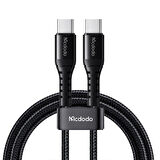 Mcdodo CA-5641 60W 3A Type-C To Type-C Şarj ve Data Kablosu Siyah 1M