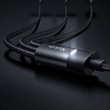 MCDODO CA-5790 3'ü 1 arada USB-A'dan USB-C'ye + Lightning + Mikro USB Şarj ve Veri  aktarım Kablosu 1,2 M