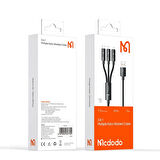 MCDODO CA-5790 3'ü 1 arada USB-A'dan USB-C'ye + Lightning + Mikro USB Şarj ve Veri  aktarım Kablosu 1,2 M