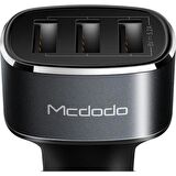 Mcdodo 3usb Girişli 5V 5.2A Araç Çakmak Şarj Cihazı-Gri CC-6300