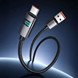 MCDODO CA-6520 USB-A TO USB-C KABLOSU YATAY LED EKRANLI SİYAH