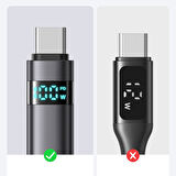 MCDODO CA-6520 USB-A TO USB-C KABLOSU YATAY LED EKRANLI SİYAH