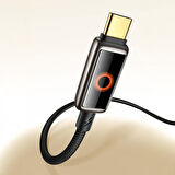 MCDODO CA-6650 USB-A - USB-C OTOMATİK KAPANMA KABLOSU HALO SOLUNUM IŞIĞI İLE SİYAH