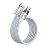 MCDODO CA-6892 USB-A - TYPE-C ŞEFFAF KABLO ŞARJ IŞIĞI İLE BEYAZ