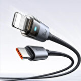 MCDODO CA-6940 TYPE-C TO LİGHTNİNG 36W 1.2m Şeffaf Kablo Şarj Işıklı