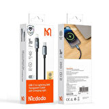 MCDODO CA-6940 TYPE-C TO LİGHTNİNG 36W 1.2m Şeffaf Kablo Şarj Işıklı
