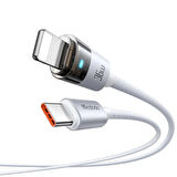 MCDODO CA-6942 TYPE-C LIGHTNİNG 36W ŞEFFAF KABLO ŞARJ IŞIĞI İLE BEYAZ