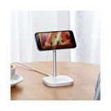 McDodo 2in1 Masaüstü Manyetij Wireless Şarj Standı 15W Beyaz
