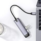 Mcdodo Hu-7740 6 In 1 Type C Hdmı+Usb-3.0 Pd 100W Macbook Çevirici Çoklayıcı Adaptör-Gri