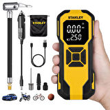 STANLEY SXIF0101 12V / Şarjlı Li-ion 150 PSI Dijital Göstergeli Akıllı Lastik Şişirme Pompası+ Powerbank + SOS + Led Lamba