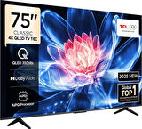 TCL 75T6C 75 İnç 4K QLED Google TV – HDR10+ & Dolby Vision Destekli, AIPQ İşlemcili, Akıllı TV