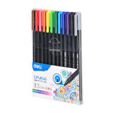 Deli 12'li Fine Liner Keçeli Kalem Q900-12