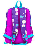 Coral High Kids Mor Pembe Kedi Desenli Dört Bölmeli USBli Okul Sırt Çantası 23264