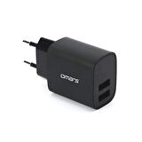Omars USB Hızlı Şarj Aleti Siyah