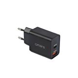 Omars Type-C 18 Watt Hızlı Şarj Aleti Siyah