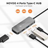 Novoo Type-C to 2*USB-A 4K HDMI PD 100W Dönüştürücü Adaptör