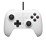 8Bitdo Ultimate Kablolu Controller, Switch, PC Windows 10, Android, Steam Deck, Raspberry Pi Beyaz