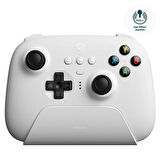 8Bitdo Ultimate Hall Effect 2.4G Controller ve Şarj Dock - Beyaz Windows, Android PC Ipad Uyumlu