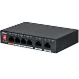 DAHUA (PFS3006-4ET-60-V2) 4 PORT POE (4FE POE + 2FE UPLINK, TOPLAM 60W POE) SWITCH 
