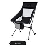 KingCamp Canna High Back Ultralight Katlanır Kamp Sandalyesi Black