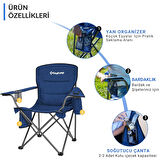 KingCamp Lotus XL Cool Ice Ultra Konforlu & Takviyeli Kamp Sandalyesi Blue